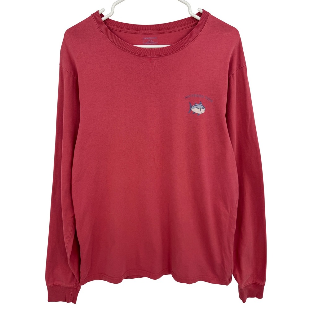 Southern Tide Mens‎ Skipjack Graphic Long Sleeve T-Shirt Red Size M Cotton